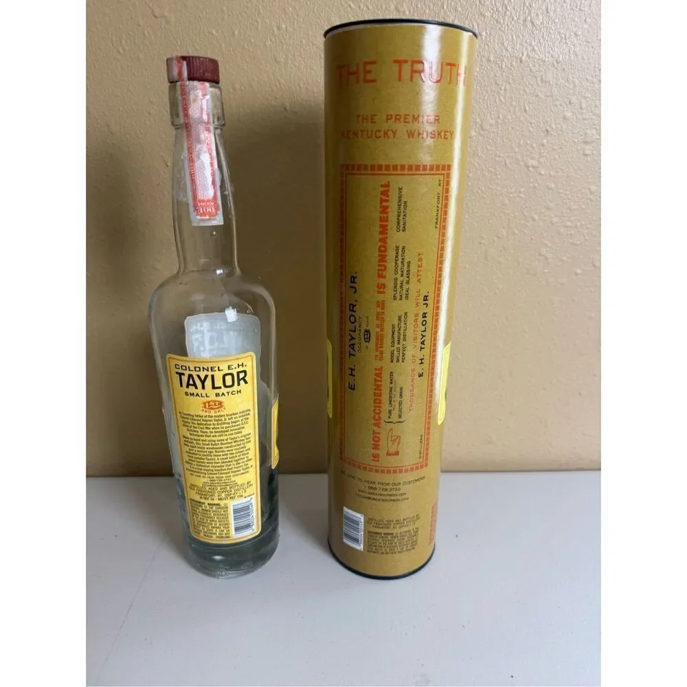 Colonel EH Taylor Small Batch Bourbon Whiskey Bottle and Tube, Empty, EHT